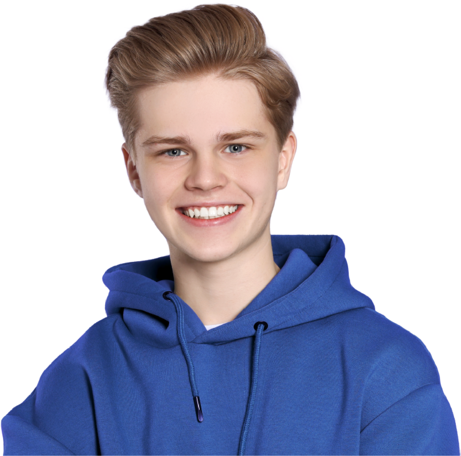 Jeune homme hoodie bleu - MEQ